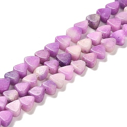 Violet Brins de perles de dolomite naturelles, teint, triangle, violette, 5.5~6x6~6.5x3mm, Trou: 1mm, Environ 72 pcs/chapelet, 16.14 pouce (41 cm)