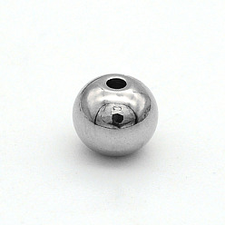 Stainless Steel Color 201 Stainless Steel Beads, Round, Stainless Steel Color, 6x5mm, Hole: 1.6mm