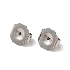 Stainless Steel Color 304 Stainless Steel Friction Ear Nuts, Stainless Steel Color, 9.5x10x4.5mm, Hole: 1mm