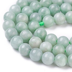 Jadeite Natural Jadeite Beads Strands, Round, 6mm, Hole: 1mm, about 65pcs/strand, 15.87 inch(40.3cm)