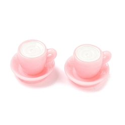 Pink Непрозрачные кабошоны из смолы, имитация еды, пить, розовые, 13.5x20.5x19.5 мм