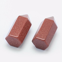 Goldstone Synthetic Goldstone Pointed Beads, Undrilled/No Hole Beads, Bullet, 33~35x16~17x14.5~15mm