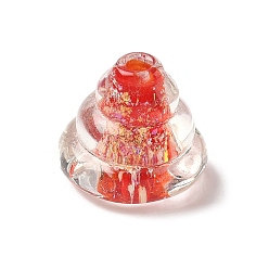 Красный Handmade стеклянные бусины фольги, конус, красные, 21.5~22.5x22.5~23.5 мм, отверстие : 1.8 мм