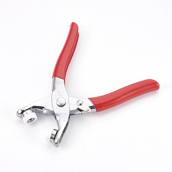 Red Press Button Snap Fastener Pliers, Grommet Eyelet Setter Pliers, Red, 12.5x12.6x1.5cm