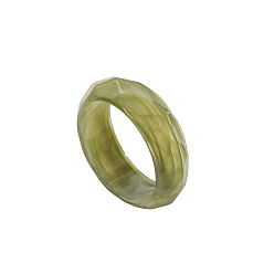 Olive Drab Rhombus Textured Resin Bangles for Women, Olive Drab, Inner Diameter: 2.60 inch(6.6cm)
