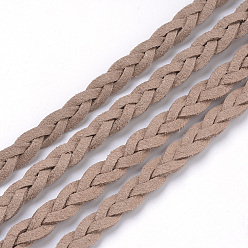 Tan Braided Faux Suede Cord, Faux Suede Lace, Tan, 7x3mm, about 45yards/bundle