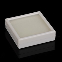 Old Lace Plastic Packing Boxes with Velvet and Sponge inside, Square, Old Lace, 60x60x20mm