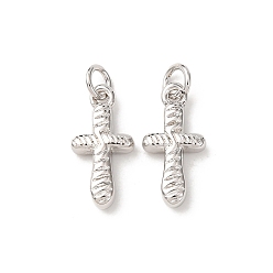 Платина Латунные подвески, крест прелести, без кадмия и без свинца, стойки покрытие, долговечный, с целью перехода в кольце, платина, 14x7x2.5 мм, отверстие : 2.3 мм
