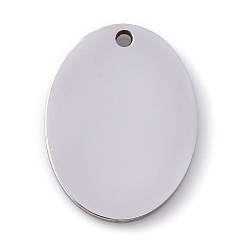 Stainless Steel Color 304 Stainless Steel Pendants, Stamping Blank Tag, Laser Cut, Oval, Stainless Steel Color, 20x15x1.5mm, Hole: 1.4mm