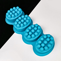 Deep Sky Blue DIY Soap Making Molds, Silicone Casting Molds, Oval, Deep Sky Blue, 280x106x45mm, Inner Diameter: 83x60x43mm
