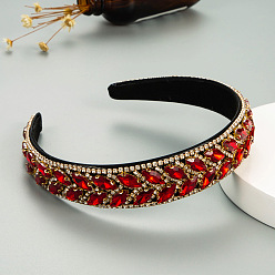 Red Fashion Glass Rhinestone Claw Chain Hairband for Women, Trendy Headwear Jewelry