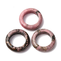 Родонит Натуральное родонитовое простое кольцо для женщин, размер США 6 1/2 (16.9 мм)