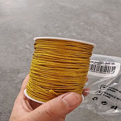 Chameau Fil de nylon tressé, Cordons à nœuds chinois pour la fabrication de bijoux et le macramé, chameau, 1.5mm, environ 100 yard / rouleau