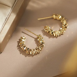 circle earrings in gold color 925 Silver Needle Circle Earrings - Stylish, Elegant, Metal Ear Cuff.