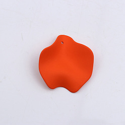 Orange Red Spray Painted Acrylic Pendants, Pearlized, Petaline, Orange Red, 35mm, about 10 pcs/set
