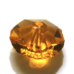 Orange Imitation Austrian Crystal Beads, Grade AAA, Faceted, Flat Round, Orange, 8x4mm, Hole: 0.9~1mm