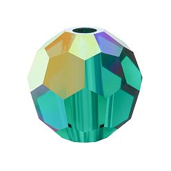 50730 200 Emerald AB Хрустальные бусины preciosa®, чешский хрусталь, 451 19 602 круглый, 50730 200 изумрудный ab, 6 мм, отверстие : 1.2 мм