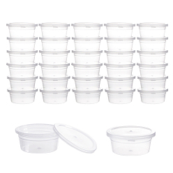 Clear Plastic Bead Containers, Flat Round, Clear, 7.4x6.7x2.8cm, Inner Diameter: 5.2cm, Capacity: 100ml(3.38 fl. oz)
