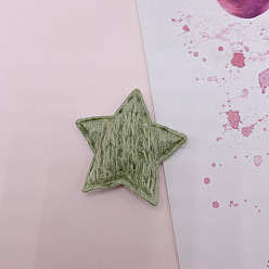 Темно-оливково-зеленый Кабошоны из хлопчатобумажной ткани, звезда, темно-оливковый зеленый, 40 мм