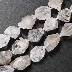 Autres Quartzs Brins naturels bruts de perles de quartz, double pointe, nuggets, 19~24x15~17x11~13mm, Trou: 0.8mm, Environ 18~19 pcs/chapelet, 16.73'' (42.5 cm)