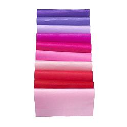 Mixed Color Non Woven Fabric Embroidery Needle Felt for DIY Crafts, Square, Gradual Red Color, 298~300x298~300x1mm, 10pcs/set