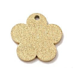Golden 304 Stainless Steel Pendants, Textured, Flower, Golden, 11.5x12x1mm, Hole: 1mm