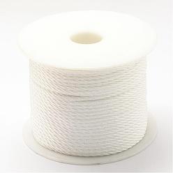 White Braided Nylon Thread, White, 2mm, about 54.68 yards(50m)/roll