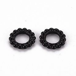 Electrophoresis Black Сплавочные овальные бусины тибетского стиля , плоско-круглые, электрофорез черный, 10x1.5 мм, отверстие : 5 мм
