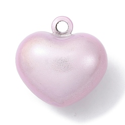 Thistle Spray Printed Alloy Bell Pendants, Heart, Thistle, 22.5x22.5x16.5mm, Hole: 3mm
