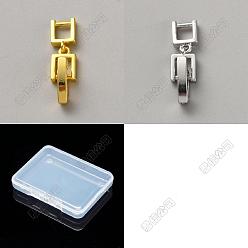 Platine & Or 10pcs 2 couleurs fermoirs déployants en laiton, Bracelet, extension de bijoux de collier, platine et d'or, 19mm, taille : 8x5.5x2mm, fermoir: 10x2x4 mm, 5 pcs / couleur