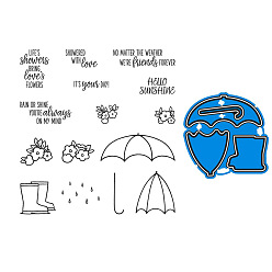 Зонтик Прозрачные силиконовые штампы, для diy scrapbooking, фотоальбом декоративный, изготовление карт, зонтик, 140x140 мм