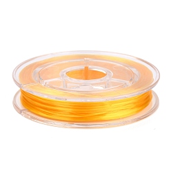 Gold Flat Japanese Crystal Elastic Stretch Thread, for Bracelets Gemstone Jewelry Making Beading Craft, Gold, 0.38mm, about 10.93 yards(10m)/roll