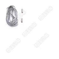 Gray 4 Sets Stretch Yarn Shoelaces, with Alloy Aglets, Platinum, Gray, 1010x6.5x1mm
