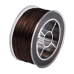 Coconut Brown Round Elastic Crystal String, Elastic Beading Thread, for Stretch Bracelet Making, Coconut Brown, 0.8mm, about 98.43 Yards(90m)/Box
