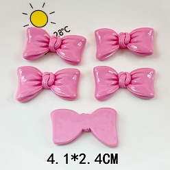 Hot Pink Opaque Resin Decoden Cabochons, Bowknot, Hot Pink, 24x41mm