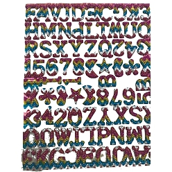 Colorful Letter A~Z Plastic Imitation Pearl Appliques, Alphabet Iron on Patches, Colorful, 26pcs/set