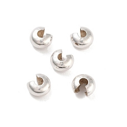 Серебро 925 чехол для обжимных бусин из стерлингового серебра, серебряные, 6x3.5x5.5 мм
