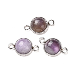 Аметист Подвески из натурального аметиста, полукруглые звенья, с цветным тоном нержавеющей стали 304 фурнитура из нержавеющей стали, 12x19.5x5 мм, отверстие : 2 мм