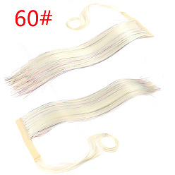 60# Волшебная лента, обернутая золотистыми прямыми волосами, наращивание хвоста с объемом и естественным видом для женщин