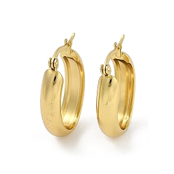 Золотой Серьги-кольца из нержавеющей стали с вакуумным покрытием PVD и платиной для женщин, с 201 штифтов из нержавеющей стали, овальные, золотые, 304 мм