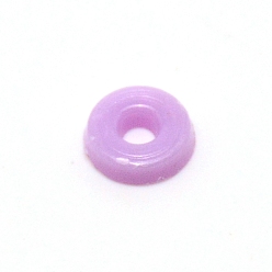 Plum Opaque Acrylic Beads, Flat Round, Plum, 6x1.5mm, Hole: 2mm, about 830pcs/bag