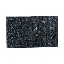 Black Glitter Resin Hotfix Rhinestone(Adhesive On The Back), Rhinestone Trimming, Costume Accessories, Rectangle, Black, 39.5x23.5x0.3cm