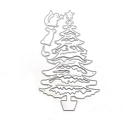 Christmas Tree Carbon Steel Cutting Dies Stencils, for DIY Scrapbooking/Photo Album, Decorative Embossing DIY Paper Card, Matte Platinum Color, Christmas Tree Pattern, 13.7x7.8cm