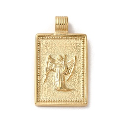 Virgo 304 Stainless Steel Pendants, Rectangle with Constellations, Real 14K Gold Plated, Virgo, 25x14x2mm, Hole: 2mm