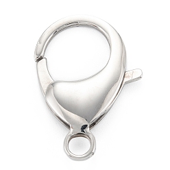 Stainless Steel Color 304 Stainless Steel Lobster Claw Clasps, Parrot Trigger Clasps, Stainless Steel Color, 32.5x23x5mm, Hole: 4.4mm