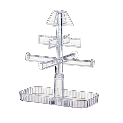 Clear Transparent Acrylic Earring Display Towers Stands, Earring Organizer Holder, Clear, 23.5x12x28cm
