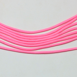 Ярко-Розовый Полиэфирные и спандексные веревочные веревки, 16 -ply, ярко-розовый, 2 мм, около 109.36 ярдов (100 м) / пачка