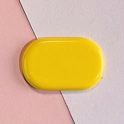 Yellow Plastic Snap Hair Clip Finding, Oval, Yellow, 43x28mm
