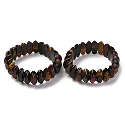 Синий Тигровый Глаз Биконус натуральный желтый синий тигровый глаз бусины эластичные браслеты для женщин мужчин, внутренний диаметр: 2-1/4~ 2-1/2 дюйм (5.75~6.45 см)