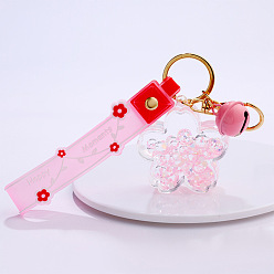 26.Flower-Pink Cute Cartoon 5-Star Oil Keychain Candy Ocean Keyring Creative Flower Camera Pendant